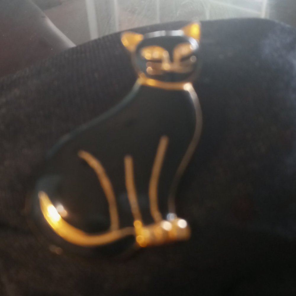 Vintage Steinmetz SFJ Black Cat Brooch